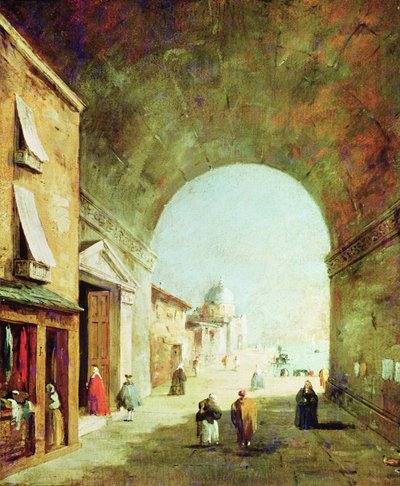 Ansicht einer venezianischen Straße von Francesco Guardi